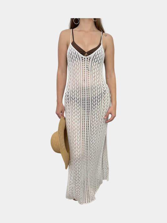 Vestido Largo Crochet Blanco